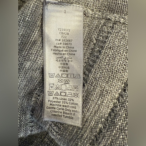 John Varvatos Linen Blend Lightweight Gray Sweater Size Large - Picture 5 of 8